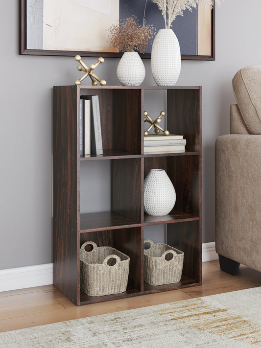 Myers Furniture Outlet - Ashley Furniture - Glosmount Six Cube Organizer - Six Cube Organizer / Cherry/Light Brown - EA1055-3X2