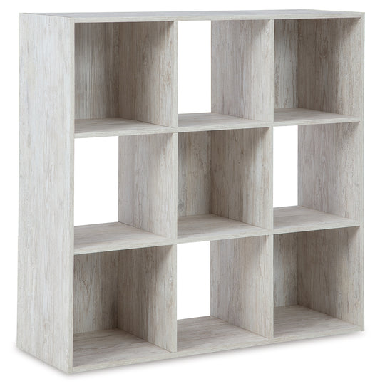 Myers Furniture Outlet - Ashley Furniture - Paxberry Nine Cube Organizer - Nine Cube Organizer / Whitewash - EA1811-3X3