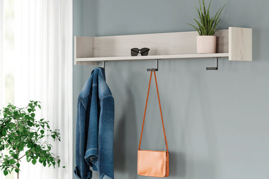 Myers Furniture Outlet - Ashley Furniture - Socalle Wall Decor - Wall Mounted Coat Rack w/Shelf / Light Natural - EA1864-151