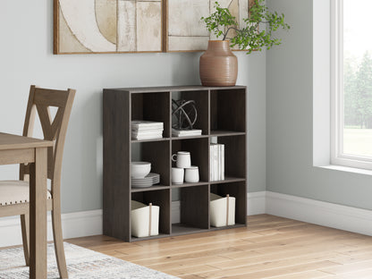 Myers Furniture Outlet - Ashley Furniture - Piperton Nine Cube Organizer - Nine Cube Organizer / Charcoal - EA5514-3X3