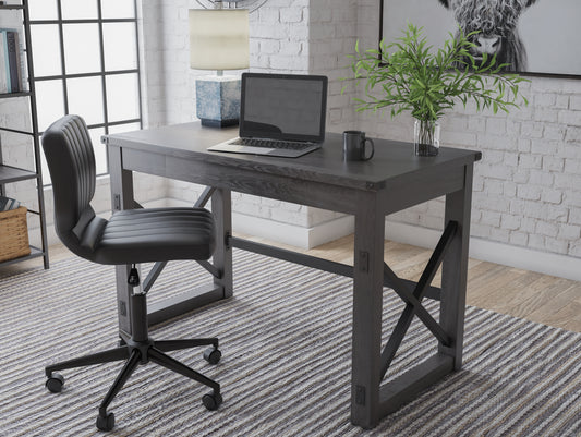 Myers Furniture Outlet - Ashley Furniture - Freedan Office Desk - Home Office Desk / Grayish Brown - H286-26