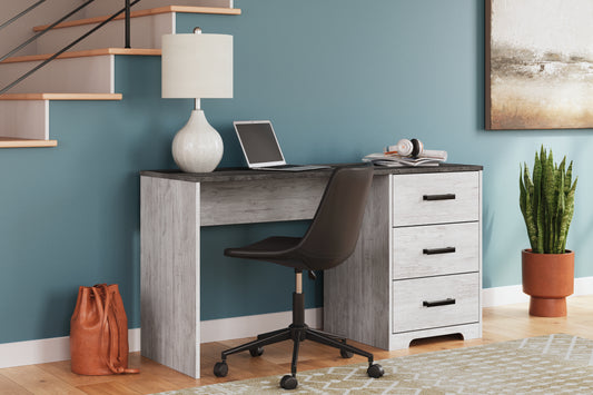Myers Furniture Outlet - Ashley Furniture - Shawburn Office Desk - Home Office Desk / White/Dark Charcoal Gray - H4121-34