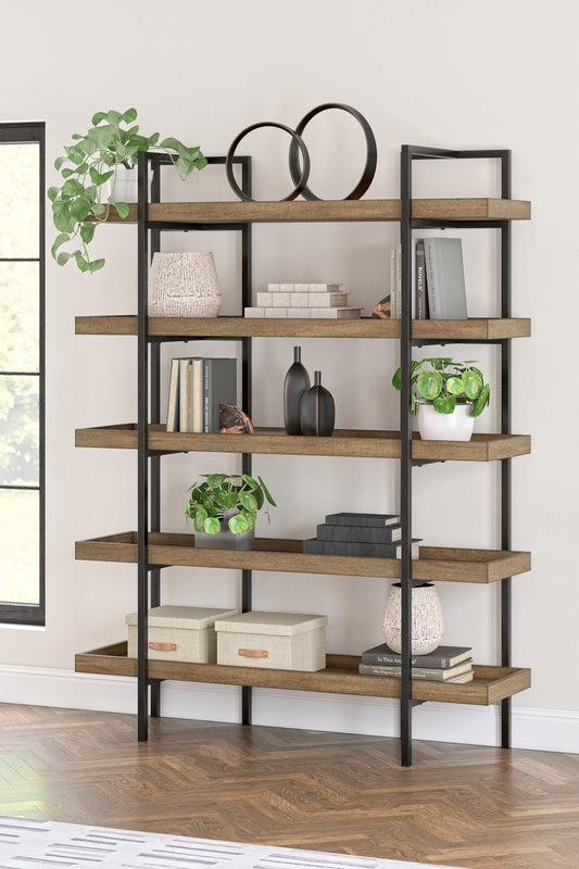 Myers Furniture Outlet - Ashley Furniture - Montia Bookcase - Bookcase / Light Brown - H632-70