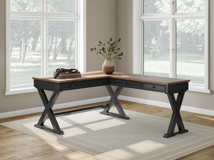 Myers Furniture Outlet - Ashley Furniture - Wildenauer Office Desk - Home Office Desk / Brown/Black - H664H2