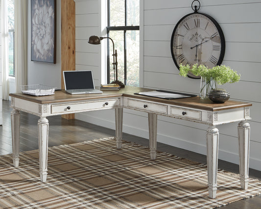 Myers Furniture Outlet - Ashley Furniture - Realyn Office Desk - Home Office Lift Top Desk / White/Brown - H743-134