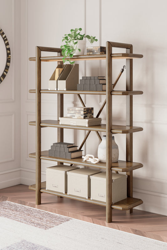 Myers Furniture Outlet - Ashley Furniture - Roanhowe Bookcase - Bookcase / Brown - H769-70