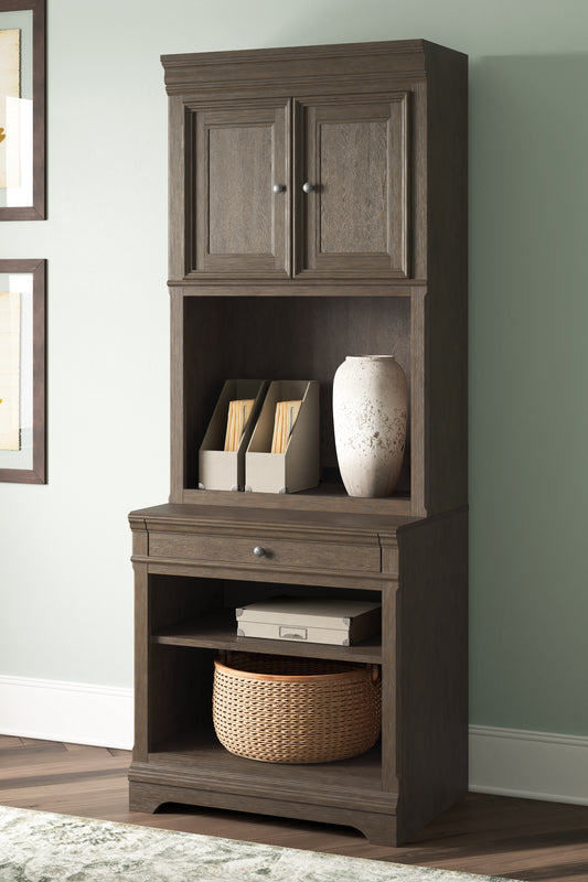 Myers Furniture Outlet - Ashley Furniture - Janismore Bookcase - Bookcase / Weathered Gray - H776H7
