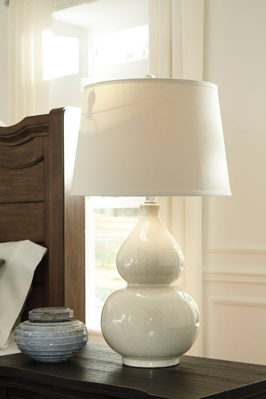 Myers Furniture Outlet - Ashley Furniture - Saffi Lighting - Table Lamp (Set of 2) / Cream - L100074X2