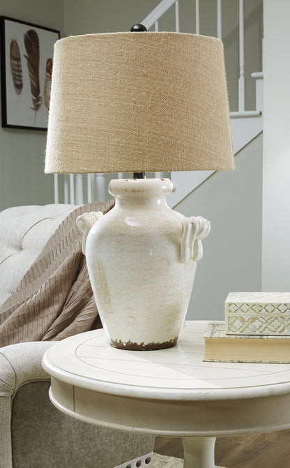 Myers Furniture Outlet - Ashley Furniture - Emelda Lighting - Table Lamp (Set of 2) / Cream - L100664X2