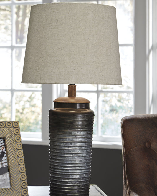 Myers Furniture Outlet - Ashley Furniture - Norbert Lighting - Metal Table Lamp (Set of 2) / Gray - L204064