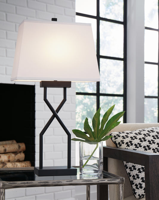 Myers Furniture Outlet - Ashley Furniture - Brookthrone Lighting - Metal Table Lamp (Set of 2) / Black - L204514
