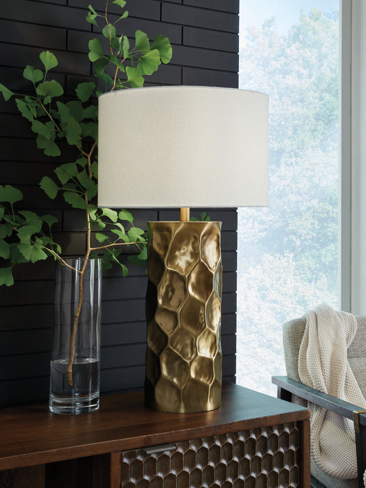 Myers Furniture Outlet - Ashley Furniture - Marshawn Lighting - Metal Table Lamp (1/CN) / Gold Finish - L207524