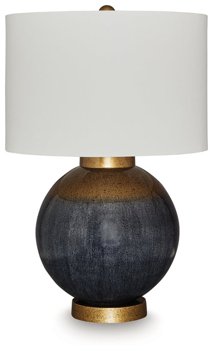 Myers Furniture Outlet - Ashley Furniture - Adara Lighting - Metal Table Lamp (1/CN) / Blue/Gold Finish - L207564