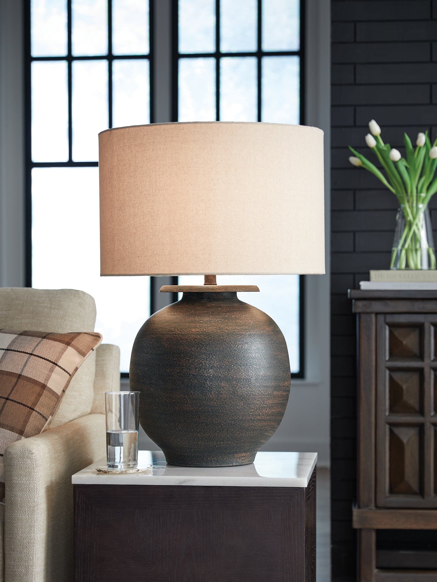Myers Furniture Outlet - Ashley Furniture - Carlenbury Lighting - Metal Table Lamp (1/CN) / Antique Brown - L207574
