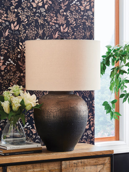 Myers Furniture Outlet - Ashley Furniture - Newgerhard Lighting - Metal Table Lamp (1/CN) / Brown/Black - L207644
