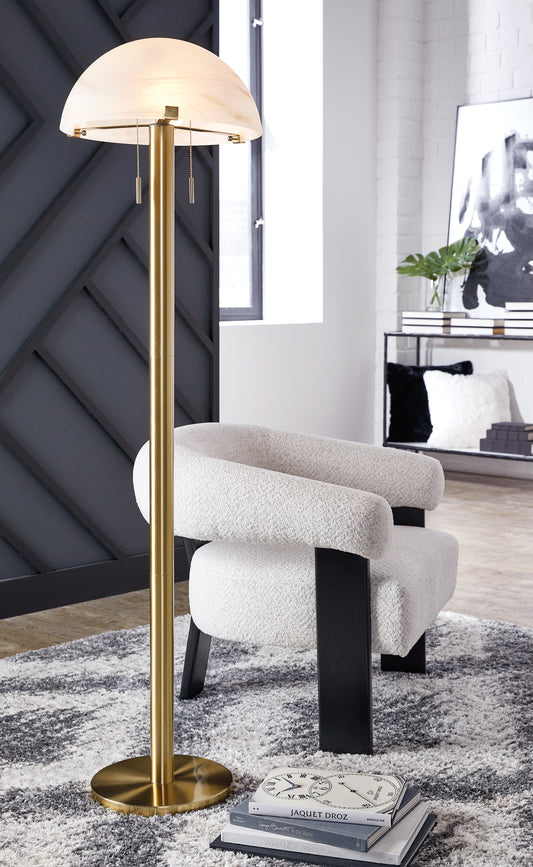 Myers Furniture Outlet - Ashley Furniture - Tobbinsen Lighting - Metal Floor Lamp (1/CN) / Brass Finish - L208421