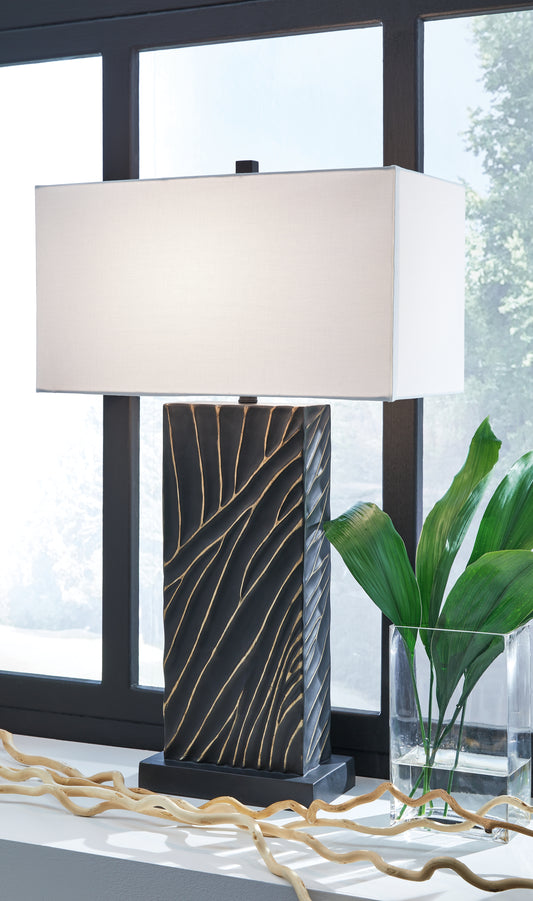 Myers Furniture Outlet - Ashley Furniture - Bartlen Lighting - 2-Piece Lamp Set / Black/Gold Finish - L235774X2