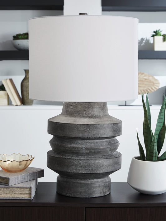 Myers Furniture Outlet - Ashley Furniture - Wahida Lighting - Poly Table Lamp (1/CN) / Distressed Black - L235914