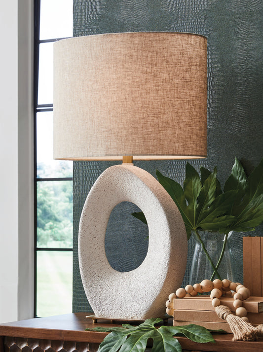 Myers Furniture Outlet - Ashley Furniture - Trentlen Lighting - Paper Table Lamp (1/CN) / Cream/Gold Finish - L235984