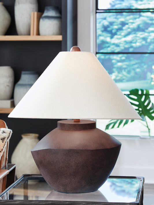 Myers Furniture Outlet - Ashley Furniture - Honsworth Lighting - Poly Table Lamp (1/CN) / Antique Brown - L235994
