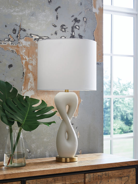 Myers Furniture Outlet - Ashley Furniture - Judrich Lighting - Poly Table Lamp (1/CN) / White/Gold Finish - L236024
