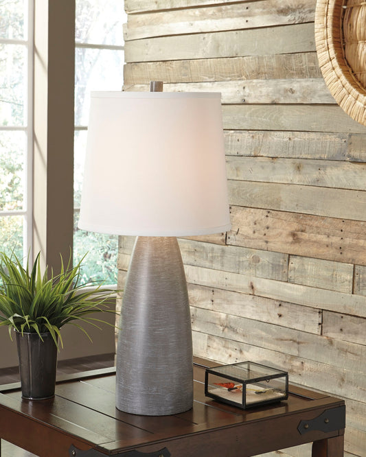 Myers Furniture Outlet - Ashley Furniture - Shavontae Lighting - Poly Table Lamp (Set of 2) / Gray - L243004