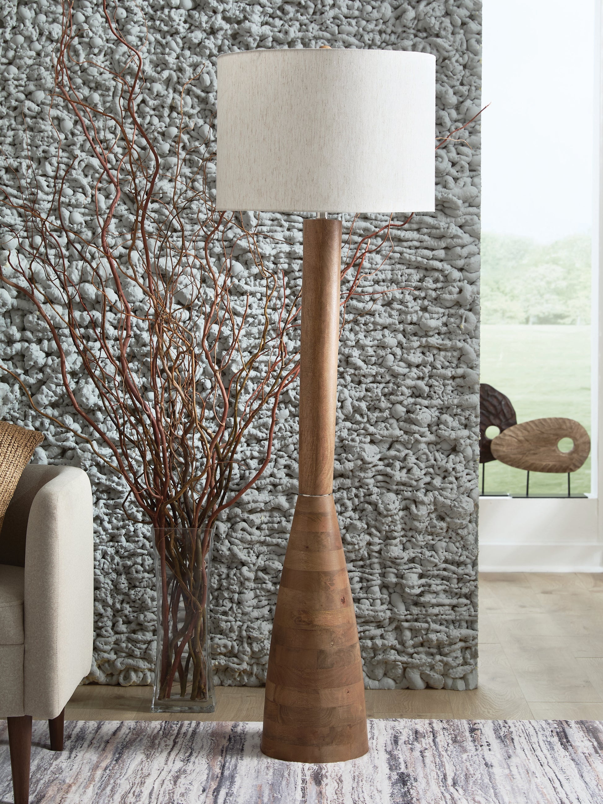 Myers Furniture Outlet - Ashley Furniture - Ailsa Lighting - Wood Floor Lamp (1/CN) / Natural Brown - L329111