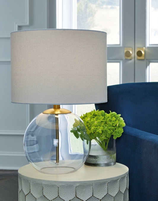 Myers Furniture Outlet - Ashley Furniture - Samder Lighting - Table Lamp (Set of 2) / Clear/Brass Finish - L430744X2