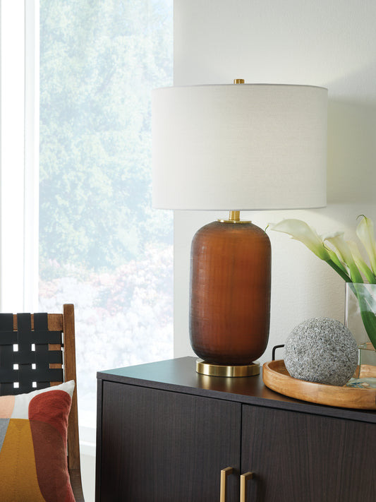 Myers Furniture Outlet - Ashley Furniture - Farberman Lighting - Glass Table Lamp (1/CN) / Amber - L430864