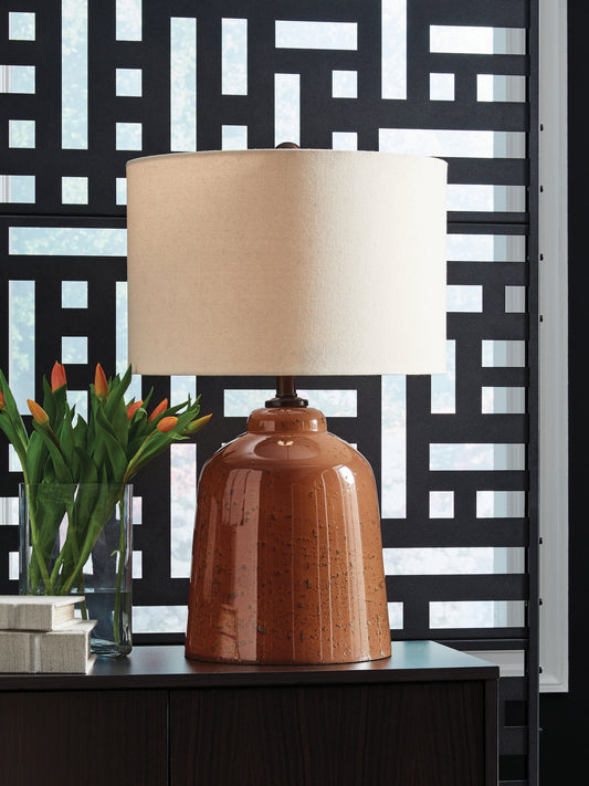 Myers Furniture Outlet - Ashley Furniture - Aaleahya Lighting - Glass Table Lamp (1/CN) / Rust - L430904
