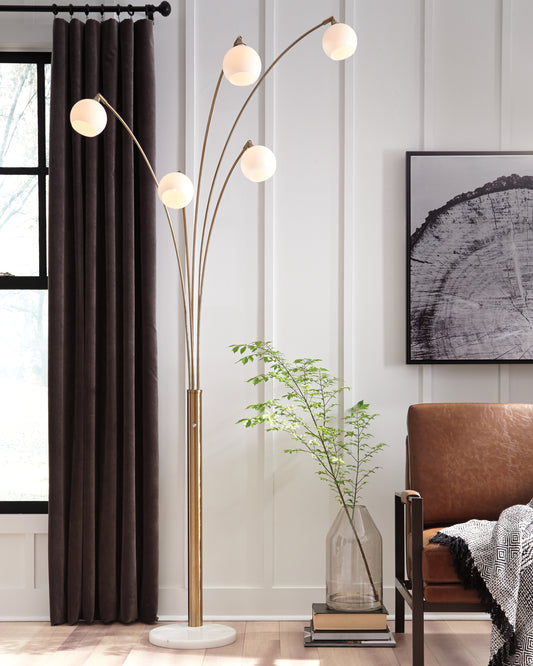 Myers Furniture Outlet - Ashley Furniture - Taliya Lighting - Metal Arc Lamp (1/CN) / Champagne/White - L725119