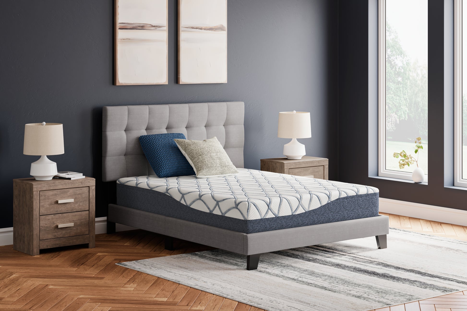 Myers Furniture Outlet - Ashley Furniture - 10 Inch Chime Elite 2.0 Mattresses - Queen / White/Blue - M42531