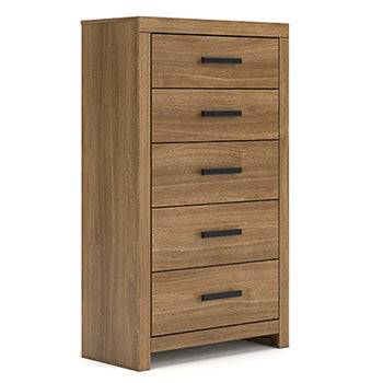 Myers Furniture Outlet - Ashley Furniture - Broachmyn Bedroom - Five Drawer Chest / Auburn - PCB1116-46