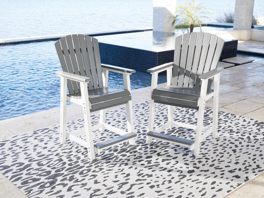 Myers Furniture Outlet - Ashley Furniture - Transville Outdoor - RECT COUNTER TABLE W/UMB OPT / Gray/White - P210-642