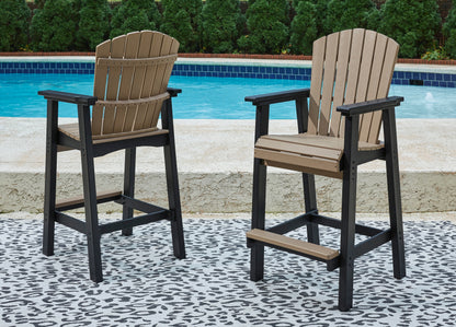 Myers Furniture Outlet - Ashley Furniture - Fairen Trail Outdoor - Tall Barstool (Set of 2) / Black/Driftwood - P211-130