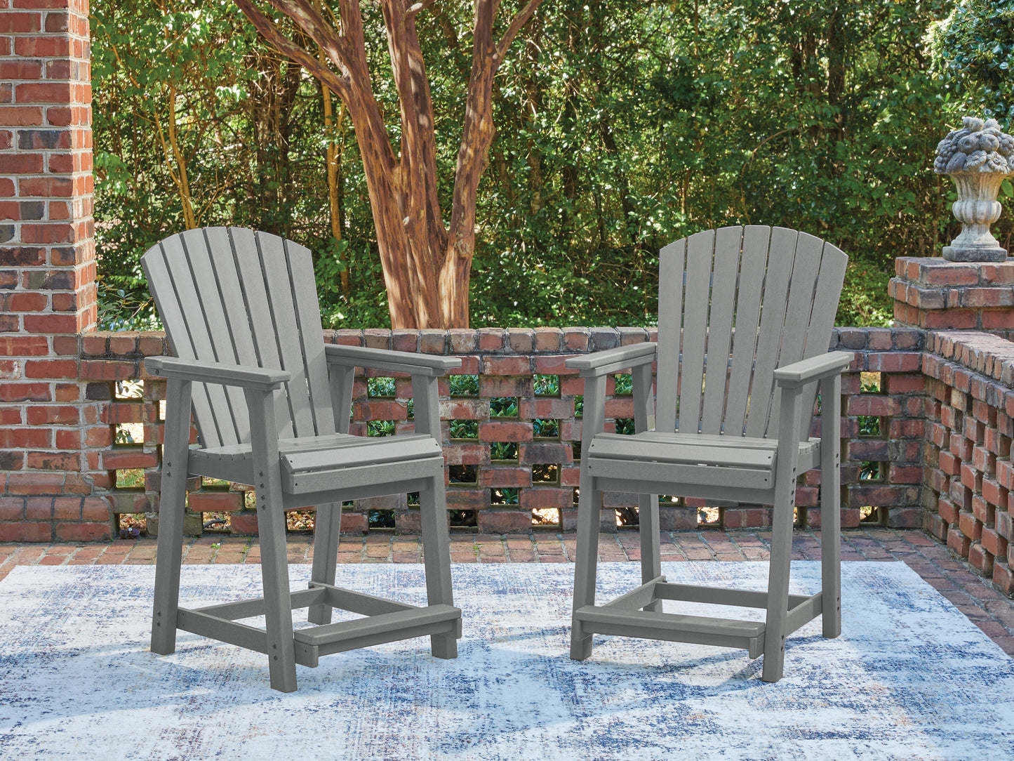 Myers Furniture Outlet - Ashley Furniture - Sanctuary Beach Outdoor - Barstool (Set of 2) / Dark Gray - PCP227-124