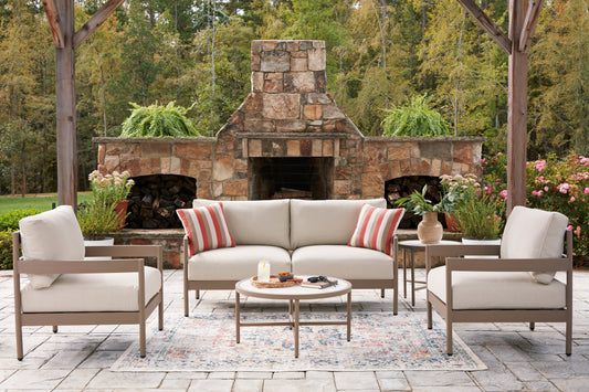 Myers Furniture Outlet - Ashley Furniture - Bluff Trail Outdoor - Love/Chairs/Tables Set (5/CN) - PCP383-080