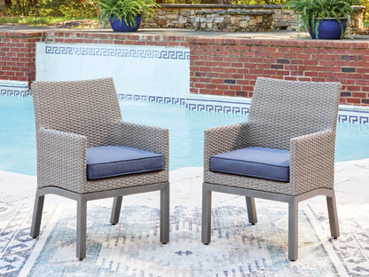 Myers Furniture Outlet - Ashley Furniture - Half Moon Beach Outdoor - Arm Chair With Cushion (Set of 2) / Blue/Gray - PCP418-601A