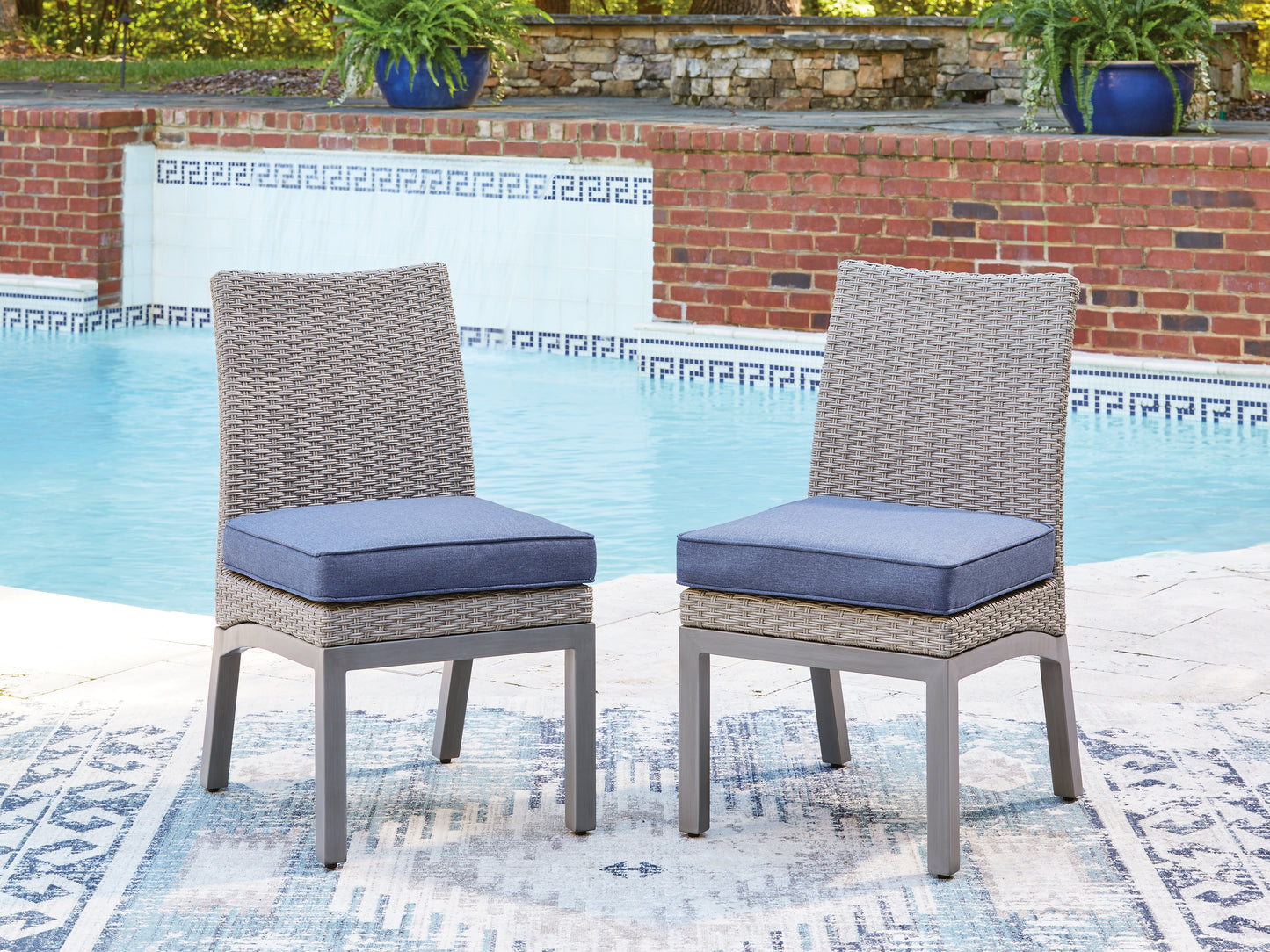 Myers Furniture Outlet - Ashley Furniture - Half Moon Beach Outdoor - Side Chair with Cushion (Set of 2) - PCP418-601
