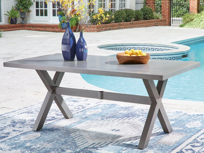 Myers Furniture Outlet - Ashley Furniture - Half Moon Beach Outdoor - RECT Dining Table w/UMB OPT / Gray - PCP418-625
