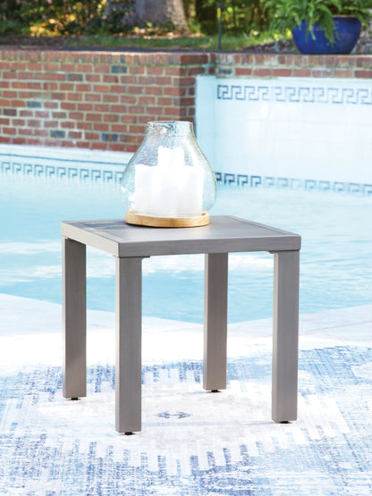 Myers Furniture Outlet - Ashley Furniture - Half Moon Beach Outdoor - Square End Table / Gray - PCP418-702