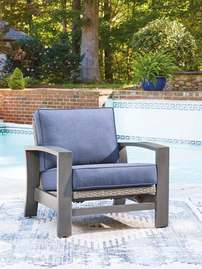 Myers Furniture Outlet - Ashley Furniture - Half Moon Beach Outdoor - Spring Lounge Chair / Blue/Gray - PCP418-820