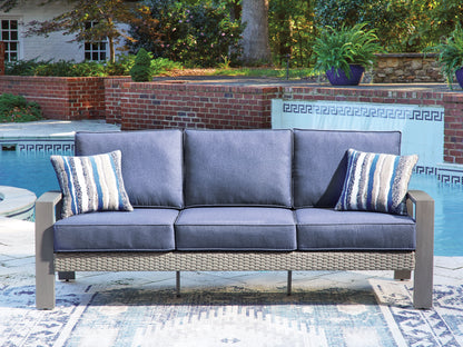 Myers Furniture Outlet - Ashley Furniture - Half Moon Beach Outdoor - Sofa with Cushion / Blue/Gray - PCP418-838
