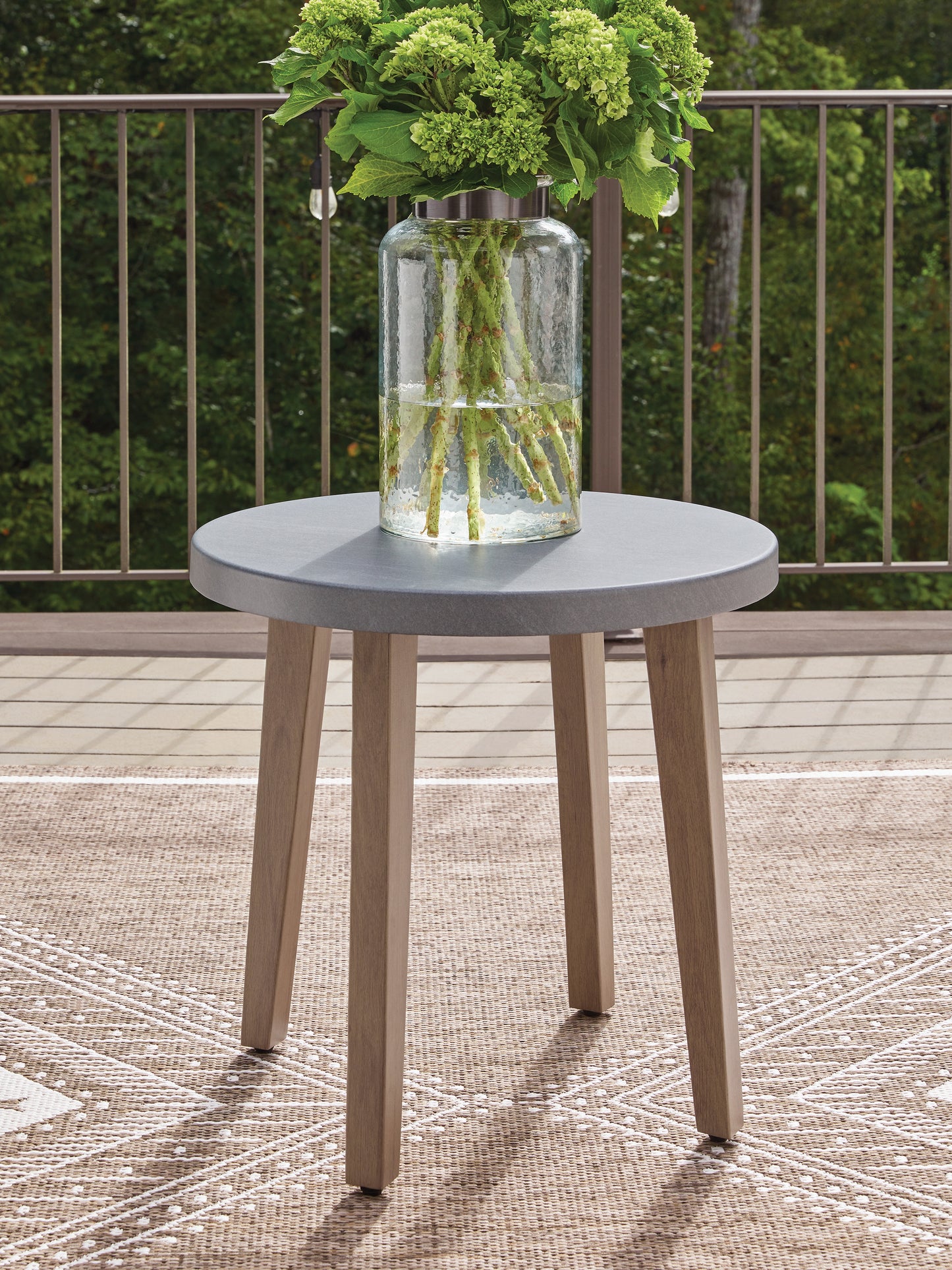Myers Furniture Outlet - Ashley Furniture - Harmony Headlands Outdoor - Round End Table / Natural/Gray - PCP428-706