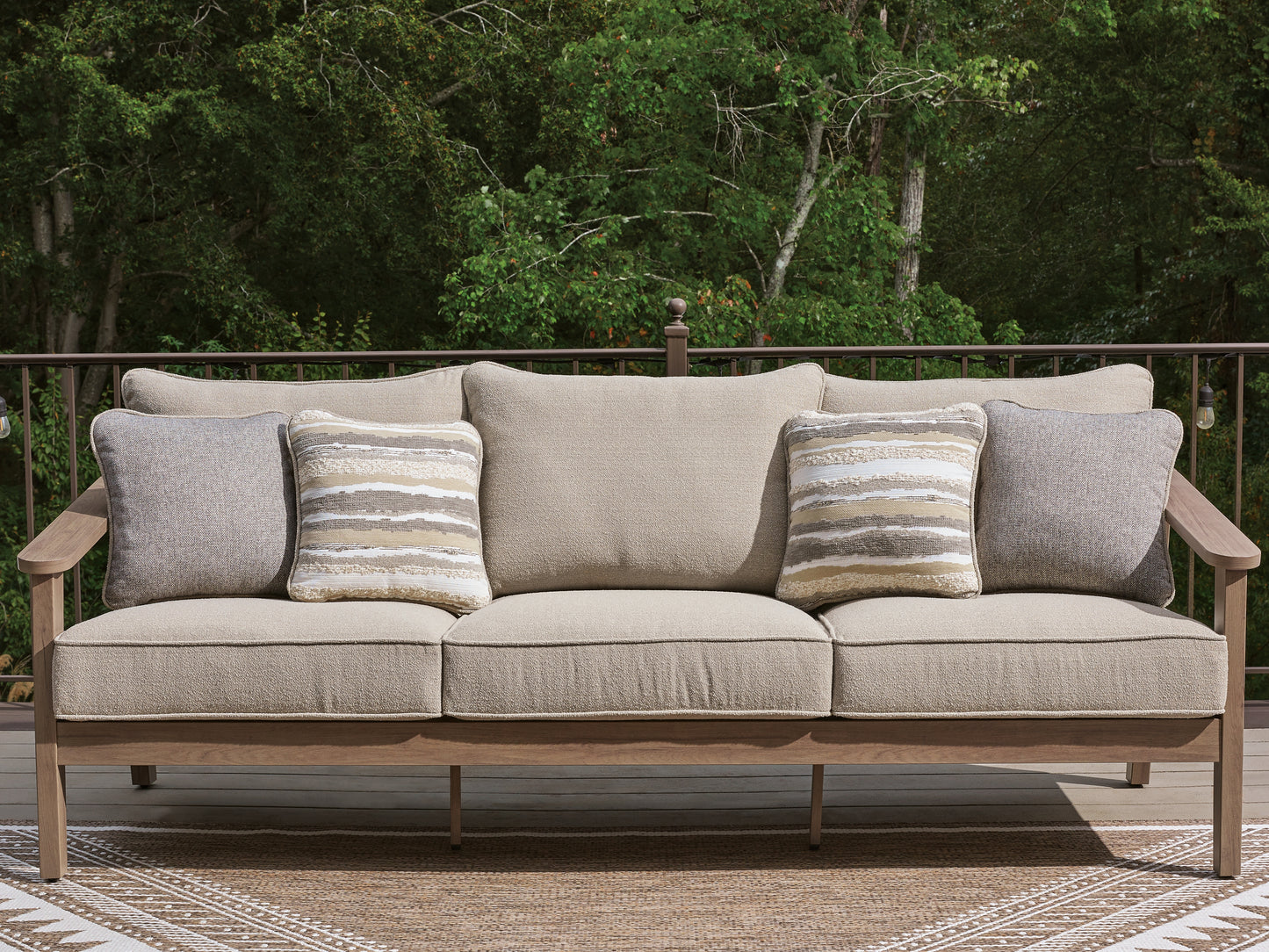 Myers Furniture Outlet - Ashley Furniture - Harmony Headlands Outdoor - Sofa with Cushion / Natural/Gray - PCP428-838