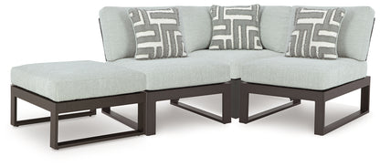 Myers Furniture Outlet - Ashley Furniture - Beachloft Outdoor - 4-Piece Outdoor Sectional / Black/Gray - P490P7