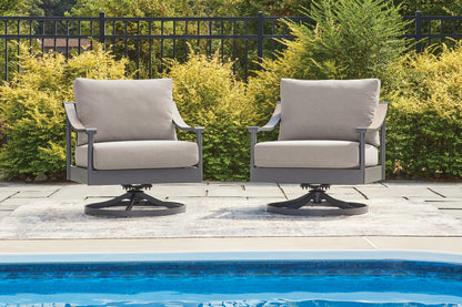 Myers Furniture Outlet - Ashley Furniture - Ocean Beach Outdoor - Swivel Lounge w/ Cushion / Gray - PCP510-821