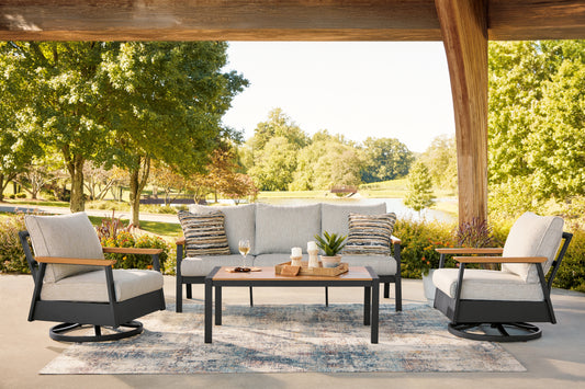 Myers Furniture Outlet - Ashley Furniture - Carmel Highlands Outdoor - Sofa/Chairs/Table Set (4/CN) - PCP513-081