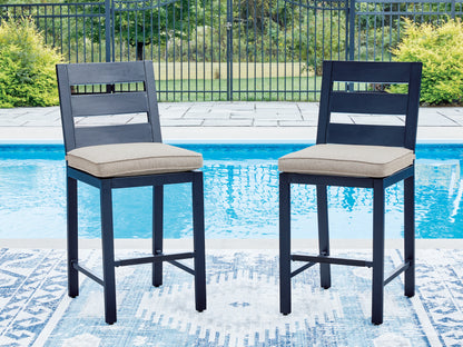 Myers Furniture Outlet - Ashley Furniture - East Beach Outdoor - Barstool (Set of 2) / Navy Blue - PCP587-124