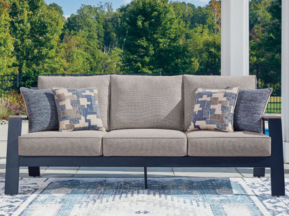 Myers Furniture Outlet - Ashley Furniture - East Beach Outdoor - Sofa with Cushion / Navy Blue/Driftwood - PCP587-838